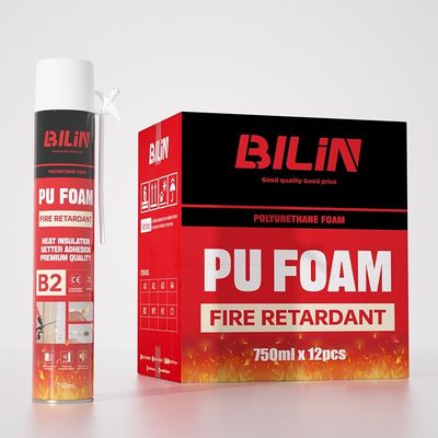 Insulação térmica Espuma PU retardadora de fogo Espuma de pulverização resistente ao fogo leve