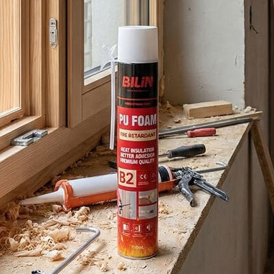 Espuma expansiva à prova de fogo de 750ml B2, espuma de PU com classificação de incêndio de uso geral para preenchimento de vãos