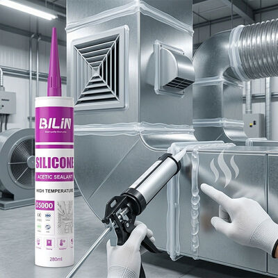 Qualidade Vedação de selante de silicone Acetoxy com odor suave conforme a exigência do cliente, adequado para vedação de dutos HVAC e ventilação fábrica