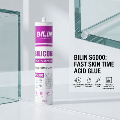 Qualidade Cola forte da aderência do selante de silicone do vidro ácido do tempo rápido da pele para a vitrine de vidro e a decoração interna fábrica