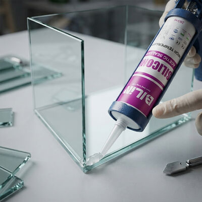 Qualidade Selante de vidro antienvelhecimento adesivo de silicone de cura ácida de alta viscosidade para artesanato de vidro e trabalho de vitrificação interno fábrica